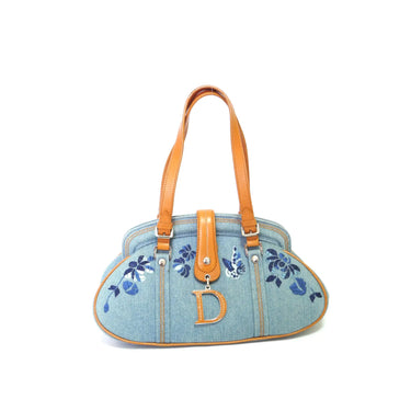 Sac à main D Detective Denim brodé - Dior